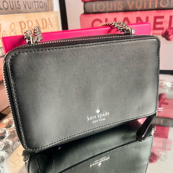 Kate spade collectible frosty double zip adjustable silver chain crossbody bag - Picture 9 of 14